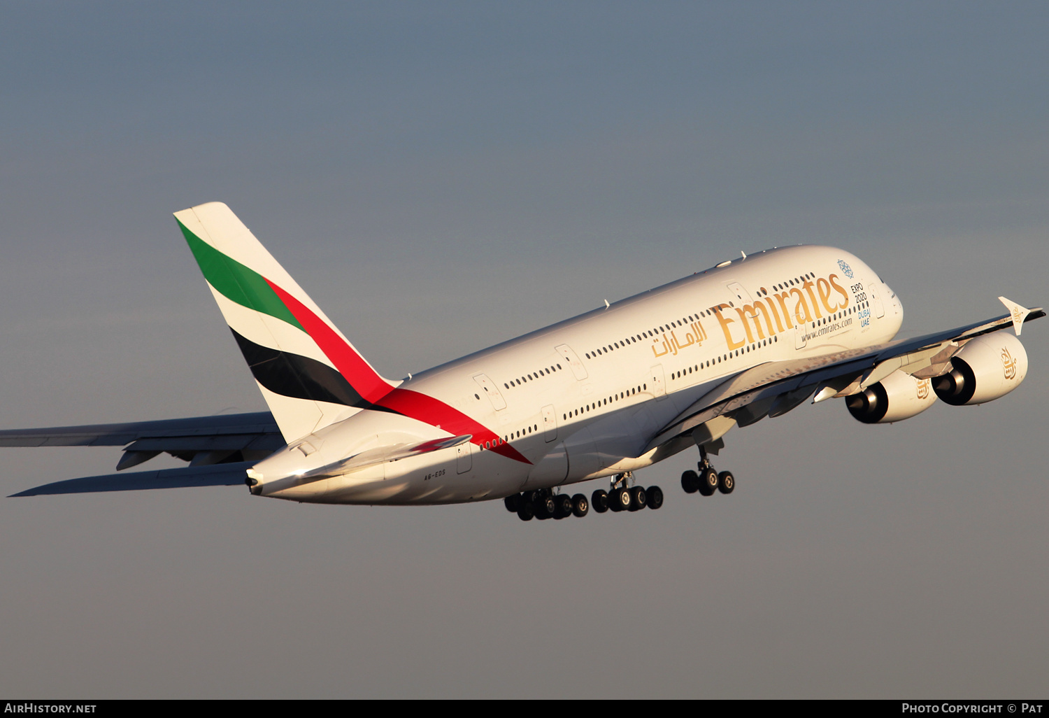 Aircraft Photo of A6-EDS | Airbus A380-861 | Emirates | AirHistory.net #293633