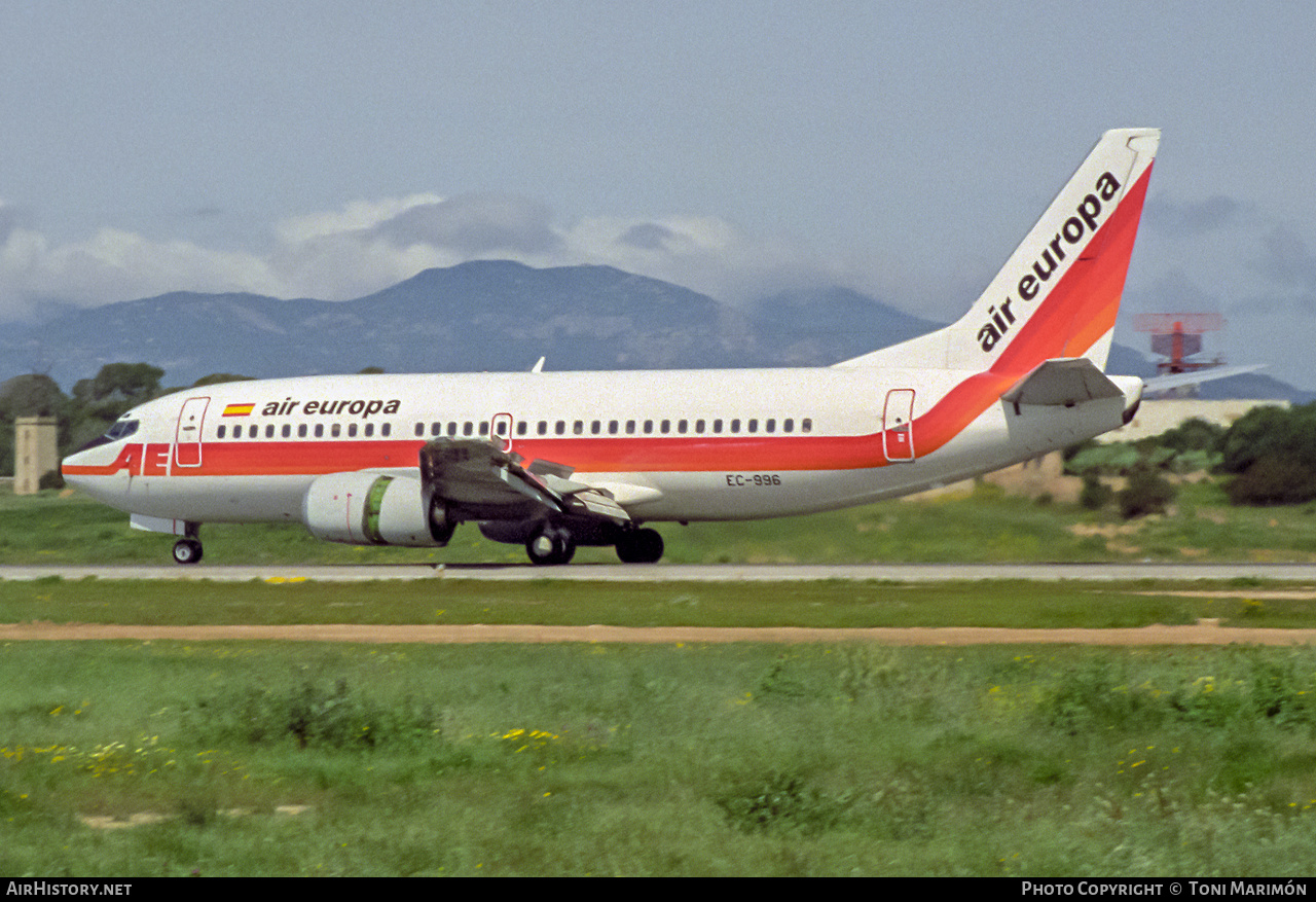 Aircraft Photo of EC-996 | Boeing 737-3L9 | Air Europa | AirHistory.net #293912