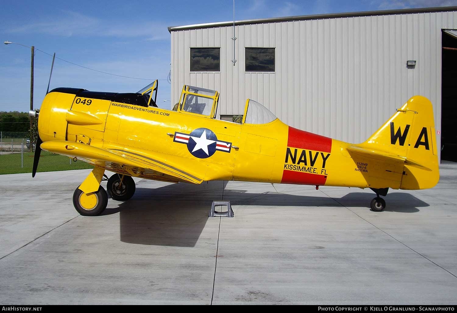 Aircraft Photo of N451WA / 112049 | North American SNJ-6 Texan | Warbird Adventures | USA - Navy | AirHistory.net #294583
