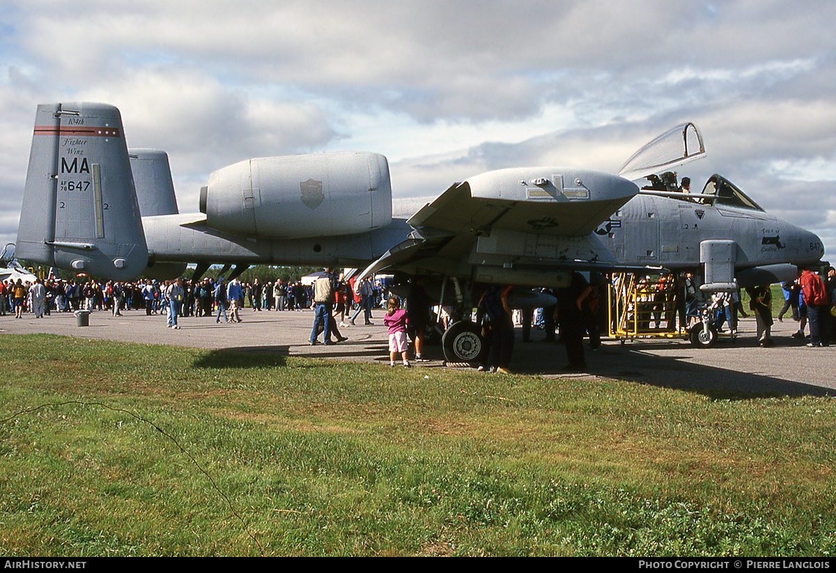 Aircraft Photo of 78-0647 | Fairchild A-10A Thunderbolt II | USA - Air Force | AirHistory.net #294948