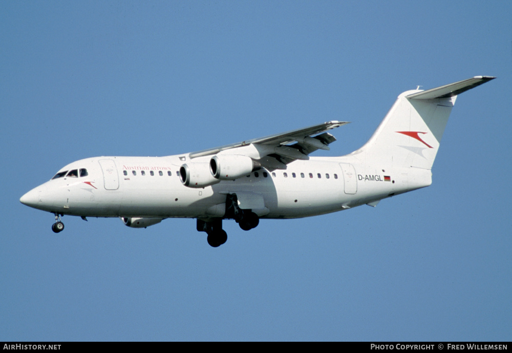 Aircraft Photo of D-AMGL | British Aerospace BAe-146-200 | Austrian Arrows | AirHistory.net #295007