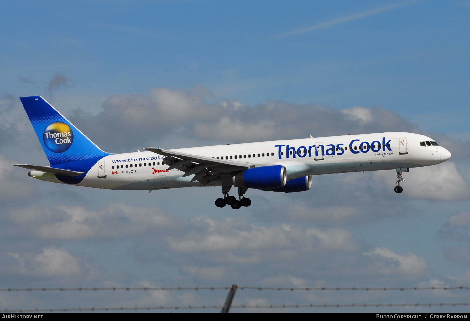 Aircraft Photo of C-GJZB | Boeing 757-28A | Thomas Cook Airlines | AirHistory.net #295778