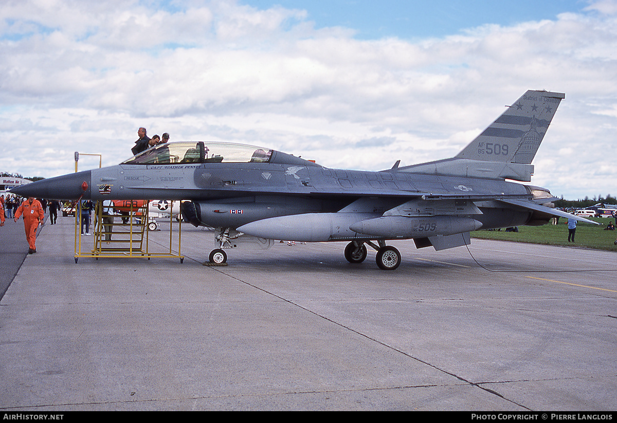 Aircraft Photo of 85-1509 / AF85-509 | General Dynamics F-16D Fighting Falcon | USA - Air Force | AirHistory.net #295978