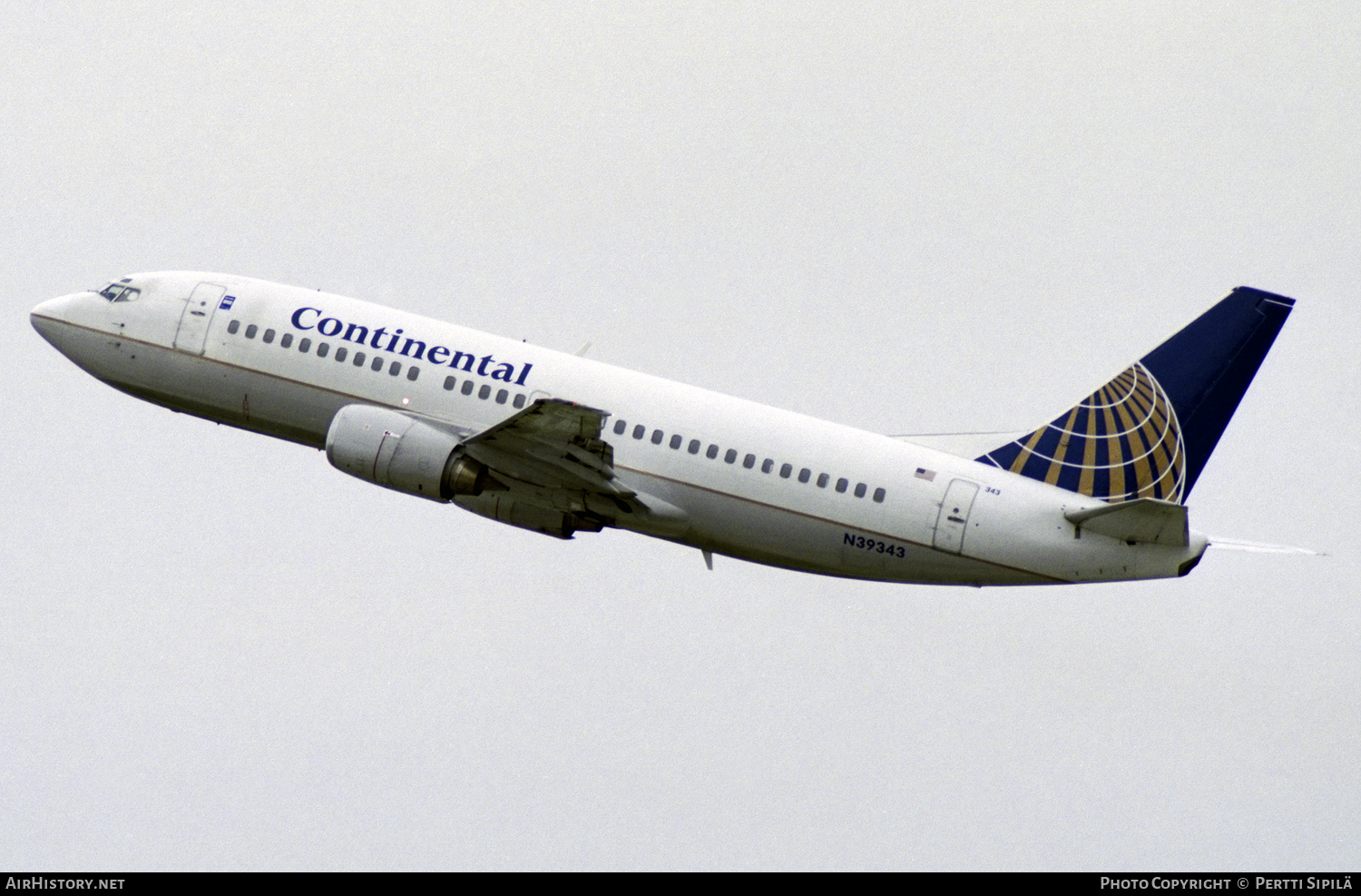 Aircraft Photo of N39343 | Boeing 737-3T0 | Continental Airlines | AirHistory.net #296422