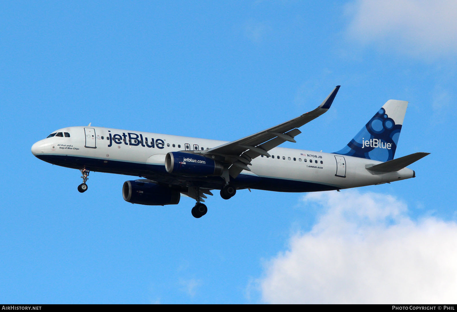 Aircraft Photo of N708JB | Airbus A320-232 | JetBlue Airways | AirHistory.net #296846