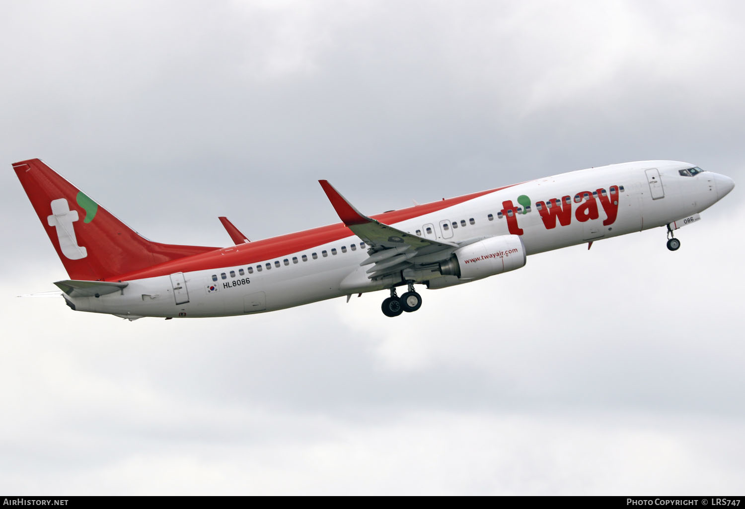 Aircraft Photo of HL8086 | Boeing 737-8Q8 | T'way Air | AirHistory.net #296970