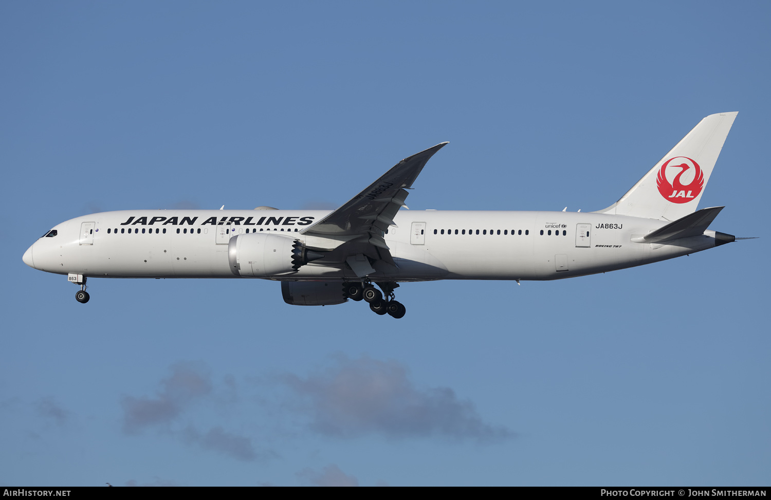 Aircraft Photo of JA863J | Boeing 787-9 Dreamliner | Japan Airlines - JAL | AirHistory.net #297055