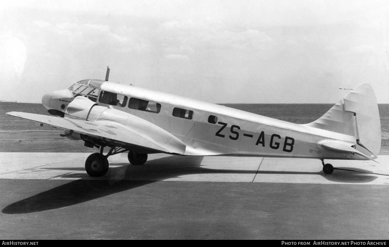 Aircraft Photo of ZS-AGB | Airspeed AS-6JC Envoy II | South African Airways - Suid-Afrikaanse Lugdiens | AirHistory.net #297073