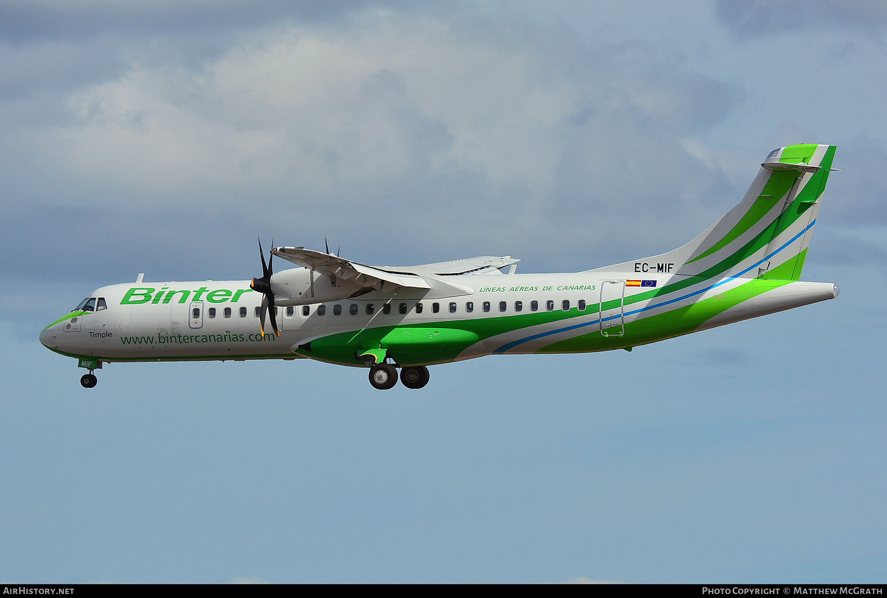 Aircraft Photo of EC-MIF | ATR ATR-72-600 (ATR-72-212A) | Binter Canarias | AirHistory.net #297421