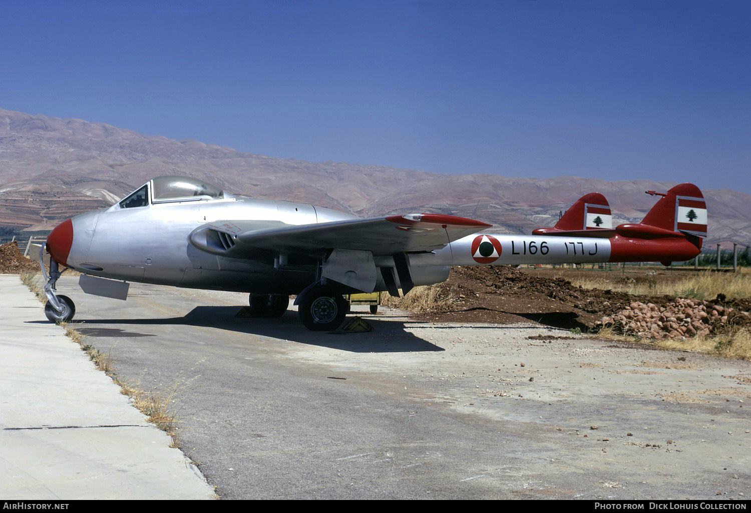 Aircraft Photo of L166 | De Havilland D.H. 100 Vampire FB5 | Lebanon - Air Force | AirHistory.net #298830