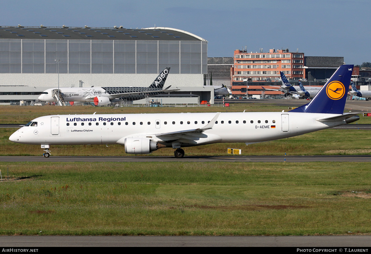 Aircraft Photo of D-AEME | Embraer 195LR (ERJ-190-200LR) | Lufthansa Regional | AirHistory.net #299325