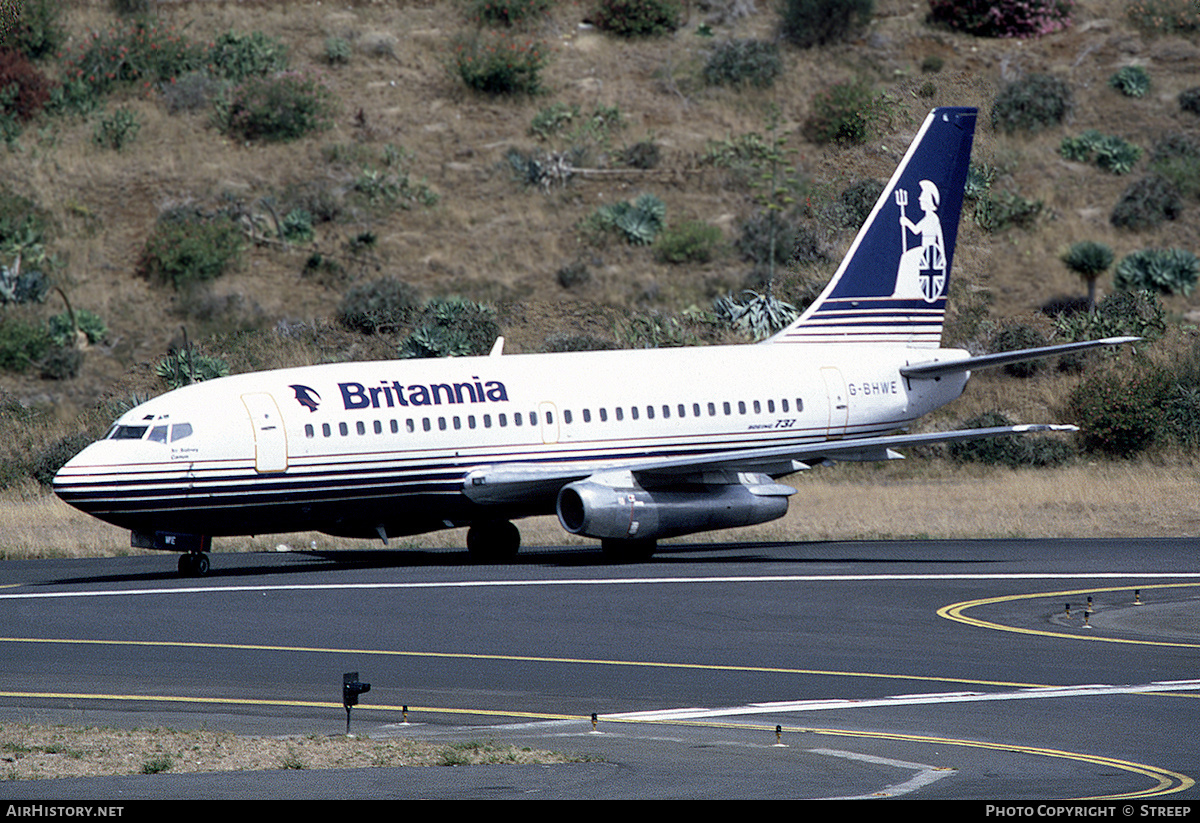 Aircraft Photo of G-BHWE | Boeing 737-204/Adv | Britannia Airways | AirHistory.net #299589