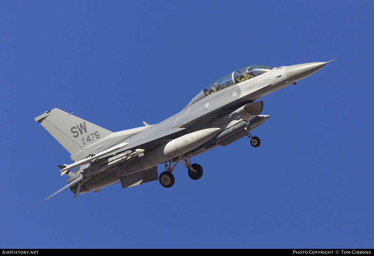 Aircraft Photo of 91-0476 / AF91-476 | General Dynamics F-16DG Fighting Falcon | USA - Air Force | AirHistory.net #302987