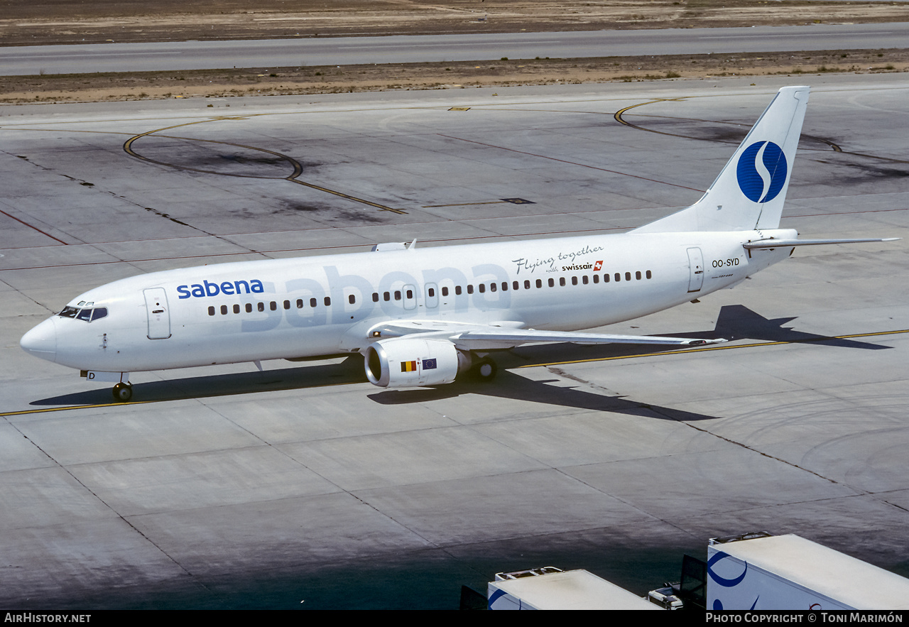 Aircraft Photo of OO-SYD | Boeing 737-429 | Sabena | AirHistory.net #303493