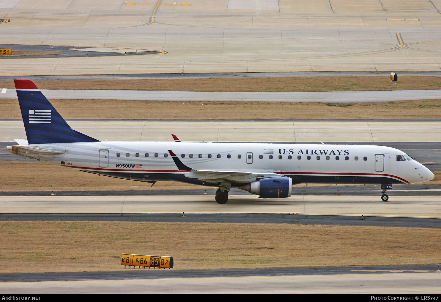 Aircraft Photo of N950UW | Embraer 190AR (ERJ-190-100IGW) | US Airways | AirHistory.net #303619