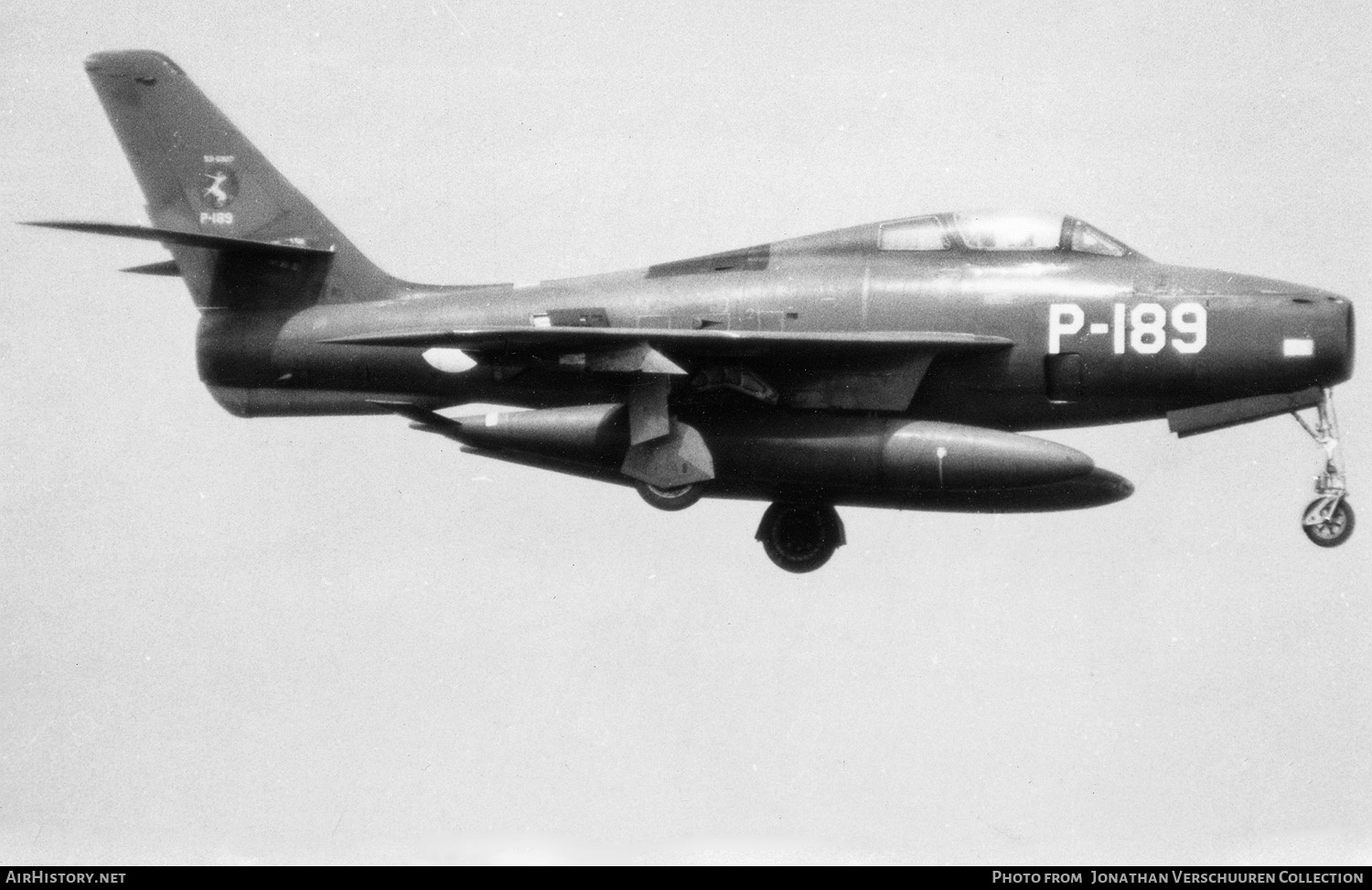 Aircraft Photo of P-189 / 53-6907 | Republic F-84F Thunderstreak | Netherlands - Air Force | AirHistory.net #305010