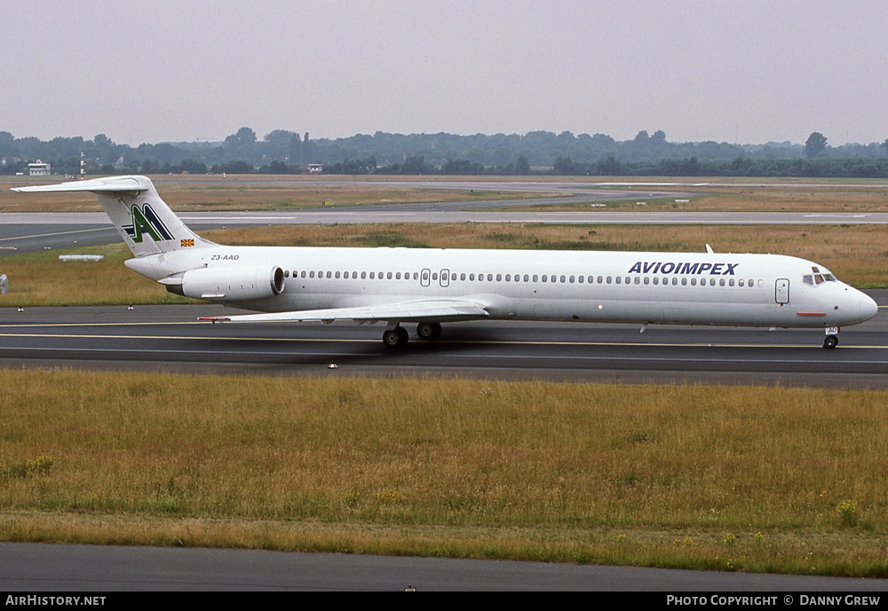Aircraft Photo of Z3-AAD | McDonnell Douglas MD-82 (DC-9-82) | Avioimpex | AirHistory.net #305101