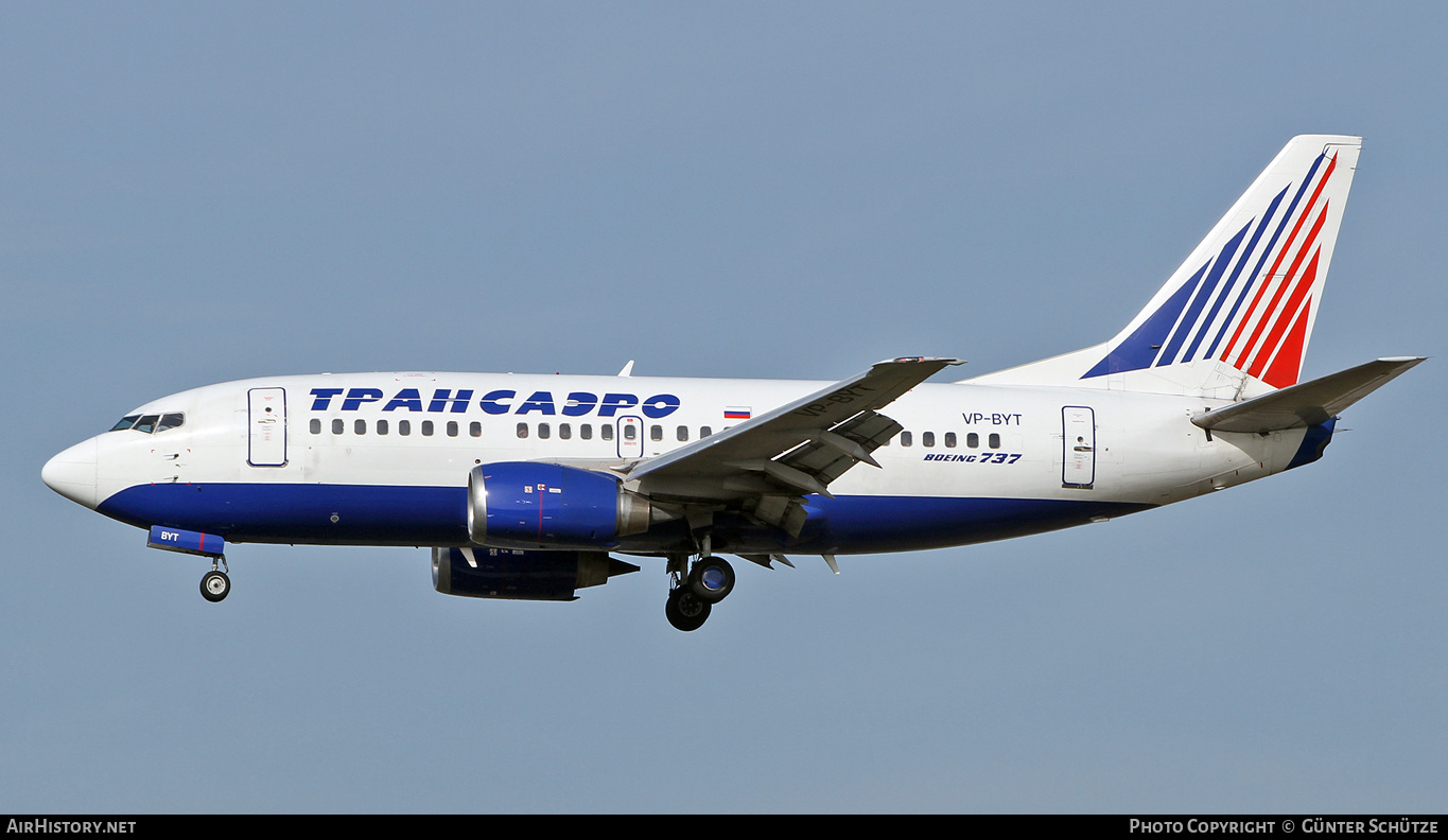 Aircraft Photo of VP-BYT | Boeing 737-524 | Transaero Airlines | AirHistory.net #305145