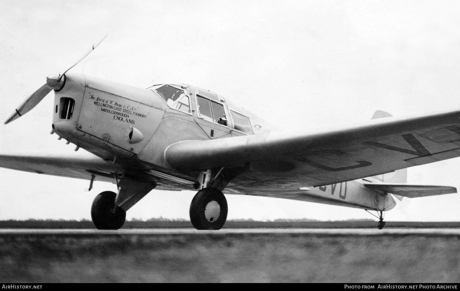 Aircraft Photo of G-ACVU | British Klemm BK.1 Eagle | Wellington Cast Steel Foundry | AirHistory.net #306319