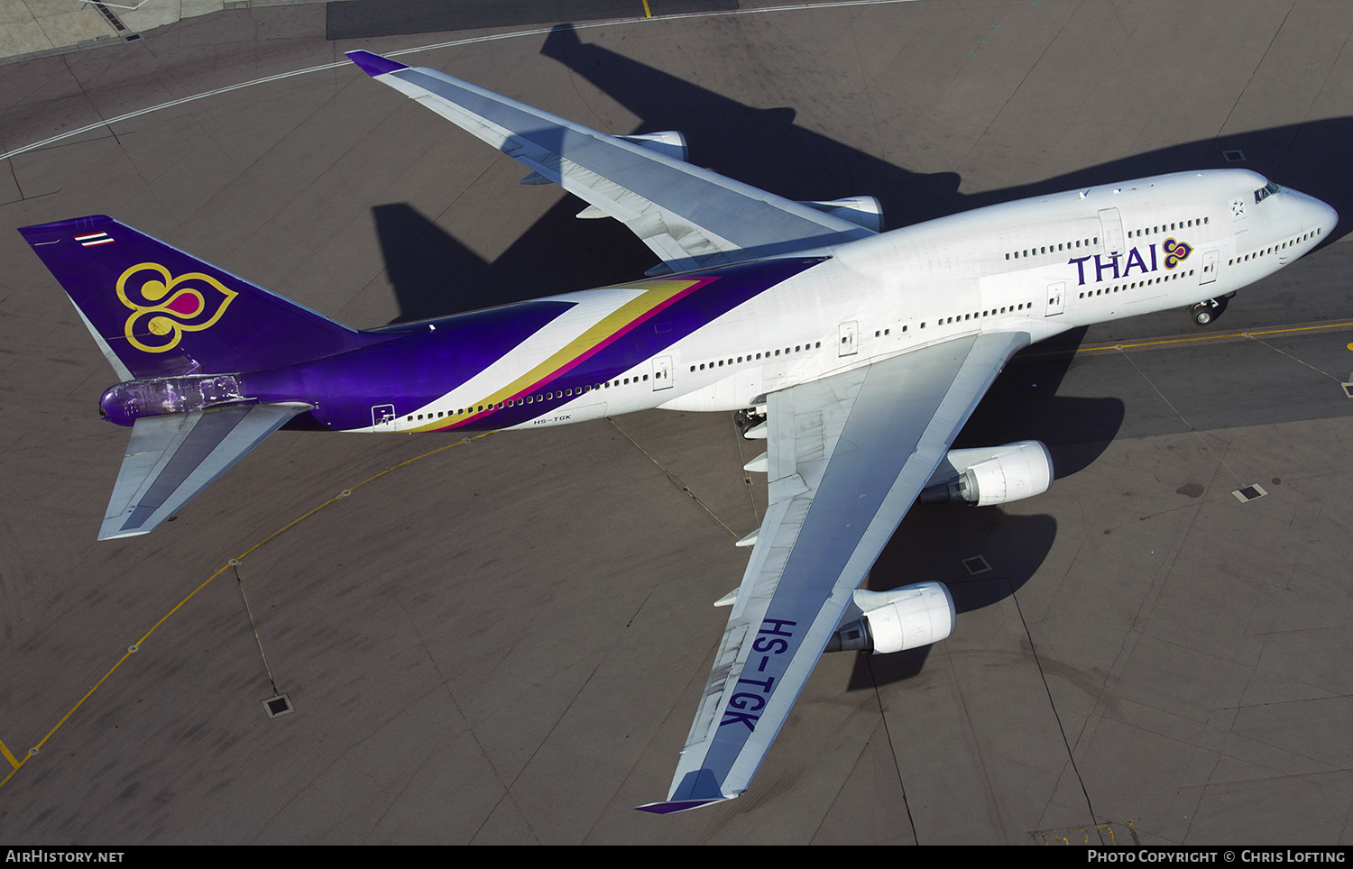 Aircraft Photo of HS-TGK | Boeing 747-4D7 | Thai Airways International | AirHistory.net #306406
