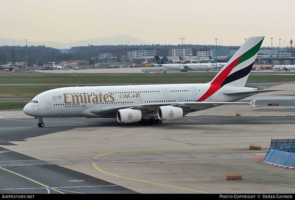 Aircraft Photo of A6-EOA | Airbus A380-861 | Emirates | AirHistory.net #307368