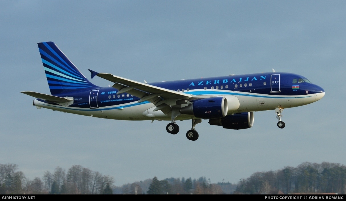 Aircraft Photo of 4K-8888 | Airbus ACJ319 (A319-115/CJ) | Azerbaijan Government | AirHistory.net #307656