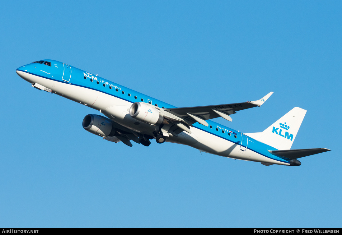 Aircraft Photo of PH-EXV | Embraer 190STD (ERJ-190-100STD) | KLM Cityhopper | AirHistory.net #308189