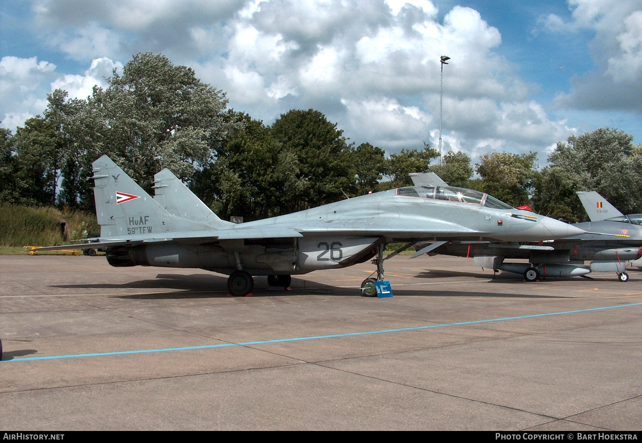 Aircraft Photo of 26 | Mikoyan-Gurevich MiG-29UB (9-51) | Hungary - Air Force | AirHistory.net #308397