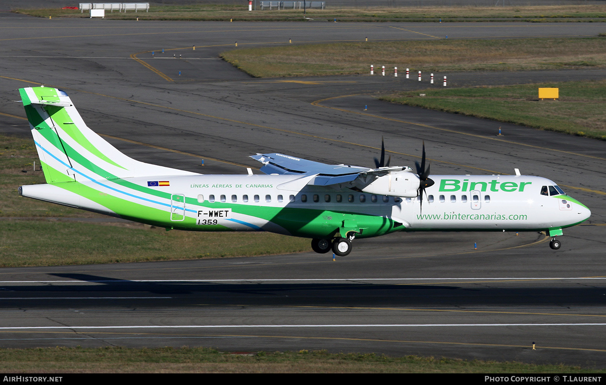 Aircraft Photo of F-WWET | ATR ATR-72-600 (ATR-72-212A) | Binter Canarias | AirHistory.net #308651