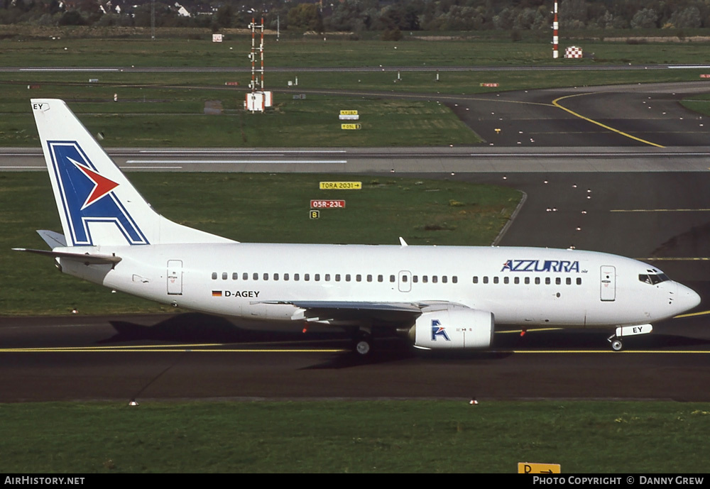 Aircraft Photo of D-AGEY | Boeing 737-73S | Azzurra Air | AirHistory.net #308899