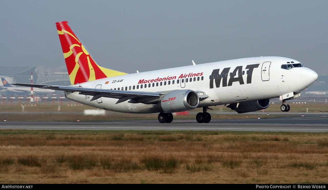 Aircraft Photo of Z3-AAF | Boeing 737-3B7 | MAT - Macedonian Airlines | AirHistory.net #309589