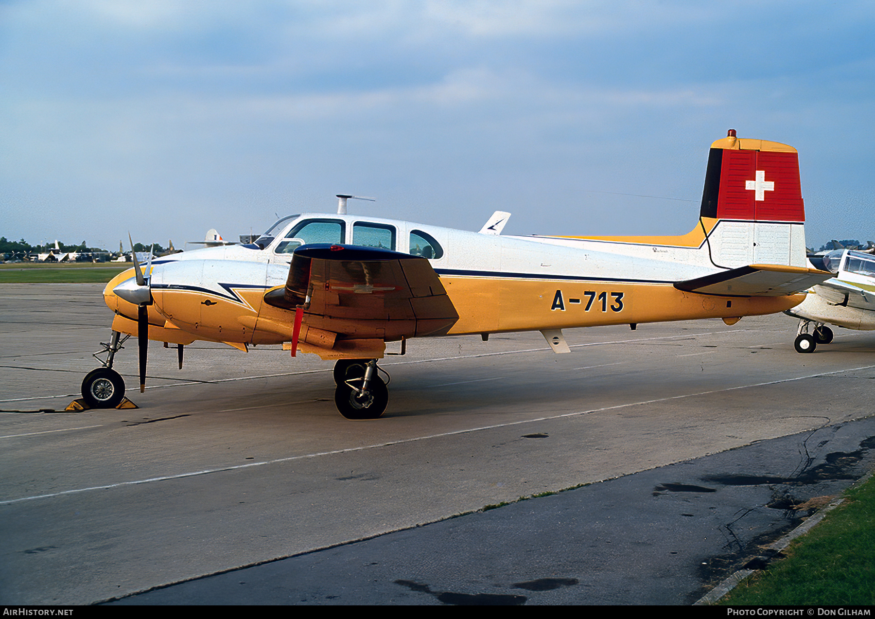 Aircraft Photo of A-713 | Beech E50 Twin Bonanza | Switzerland - Air Force | AirHistory.net #310340