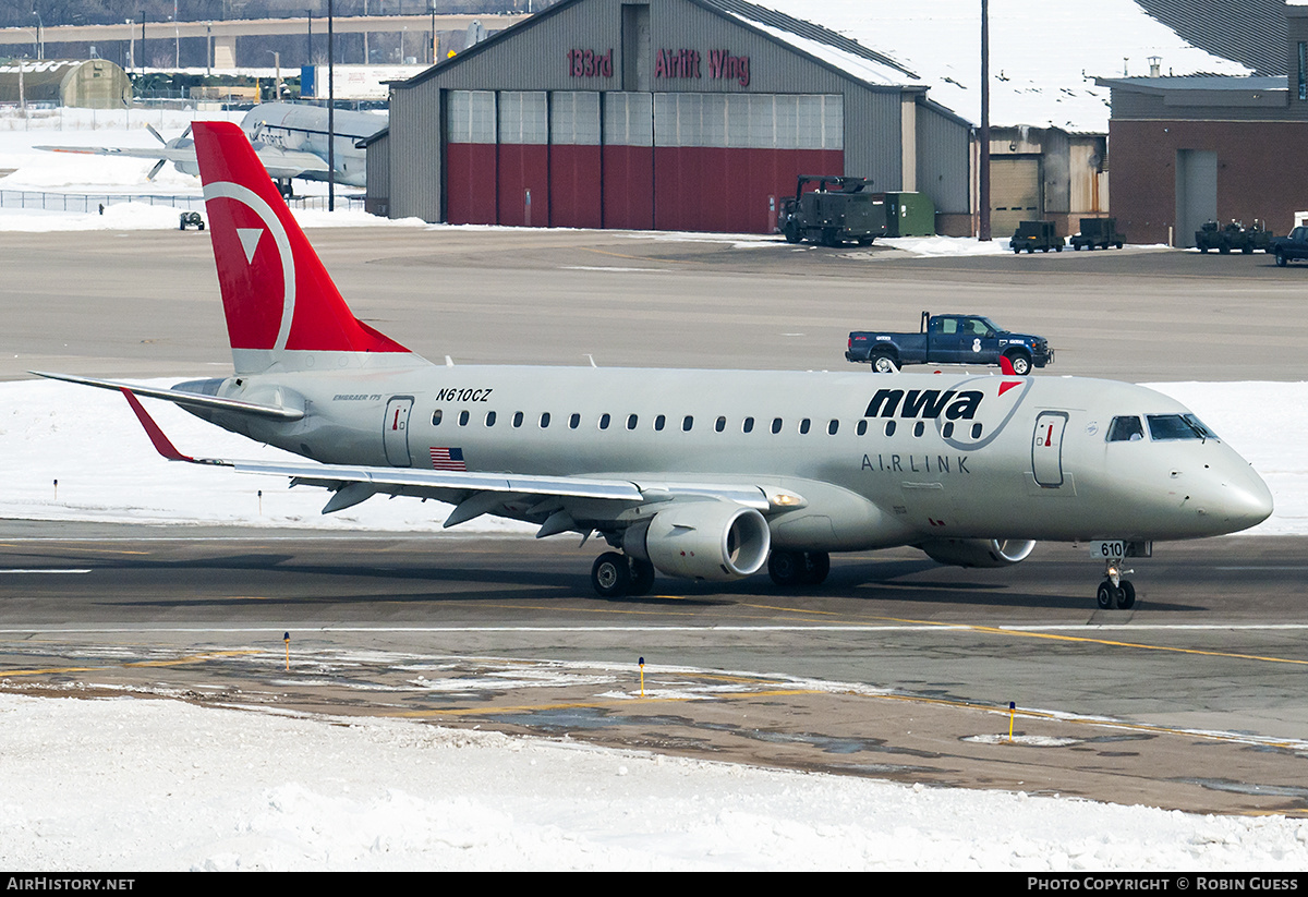 Aircraft Photo of N610CZ | Embraer 175LR (ERJ-170-200LR) | NWA Airlink | AirHistory.net #310985