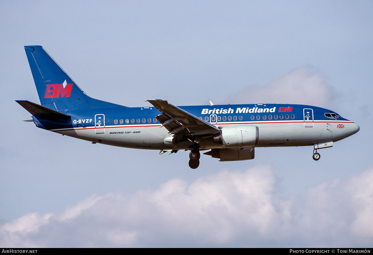 Aircraft Photo of G-BVZF | Boeing 737-59D | British Midland Airways - BMA | AirHistory.net #311005