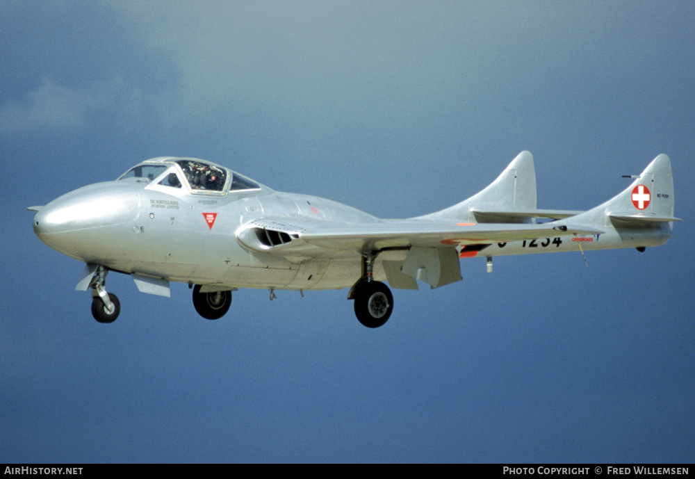 Aircraft Photo of G-DHAV / U-1234 | De Havilland D.H. 115 Vampire T11 | Switzerland - Air Force | AirHistory.net #311854