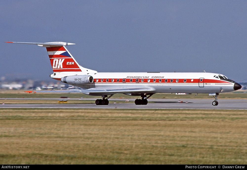 Aircraft Photo of OK-CFE | Tupolev Tu-134A | ČSA - Československé Aerolinie - Czechoslovak Airlines | AirHistory.net #311892