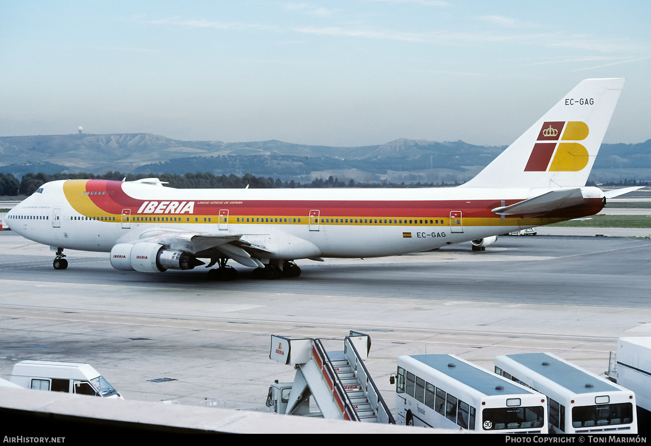 Aircraft Photo of EC-GAG | Boeing 747-256B | Iberia | AirHistory.net #312050