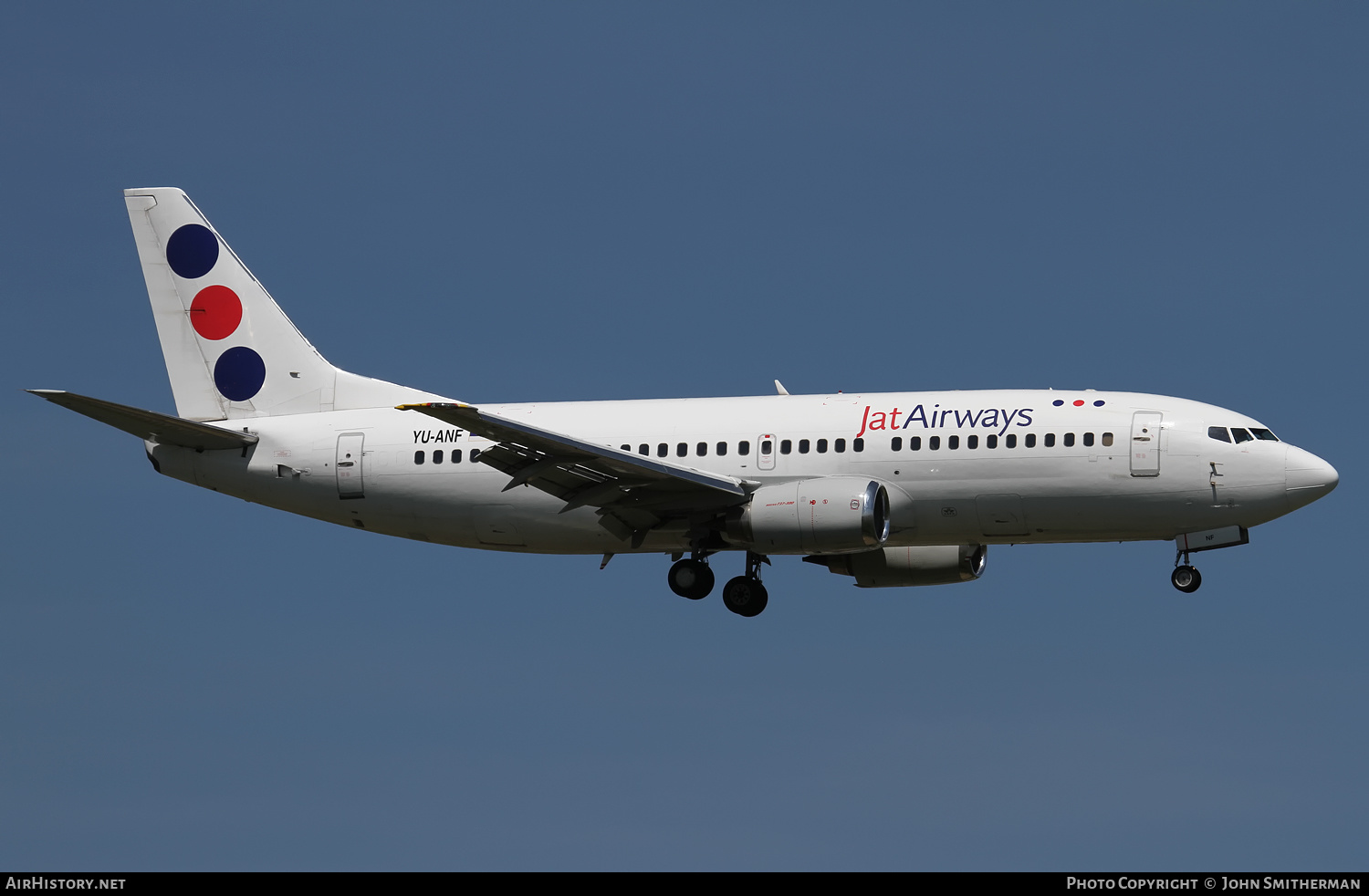 Aircraft Photo of YU-ANF | Boeing 737-3H9 | Jat Airways | AirHistory.net #312157