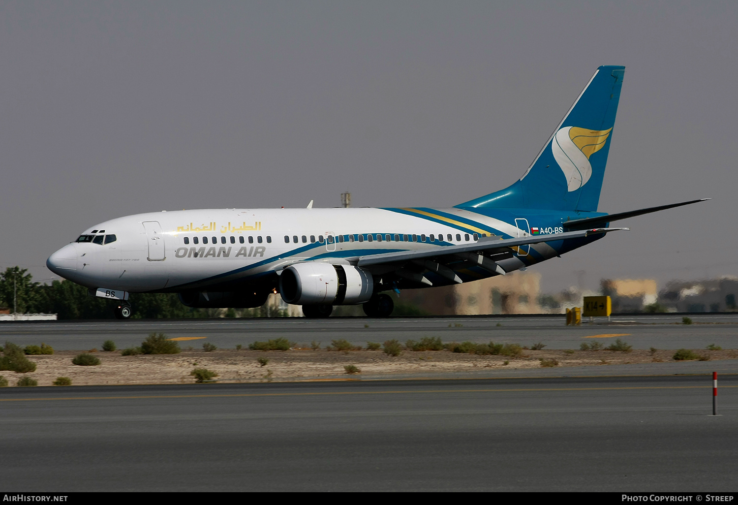 Aircraft Photo of A4O-BS | Boeing 737-7Q8 | Oman Air | AirHistory.net #312468