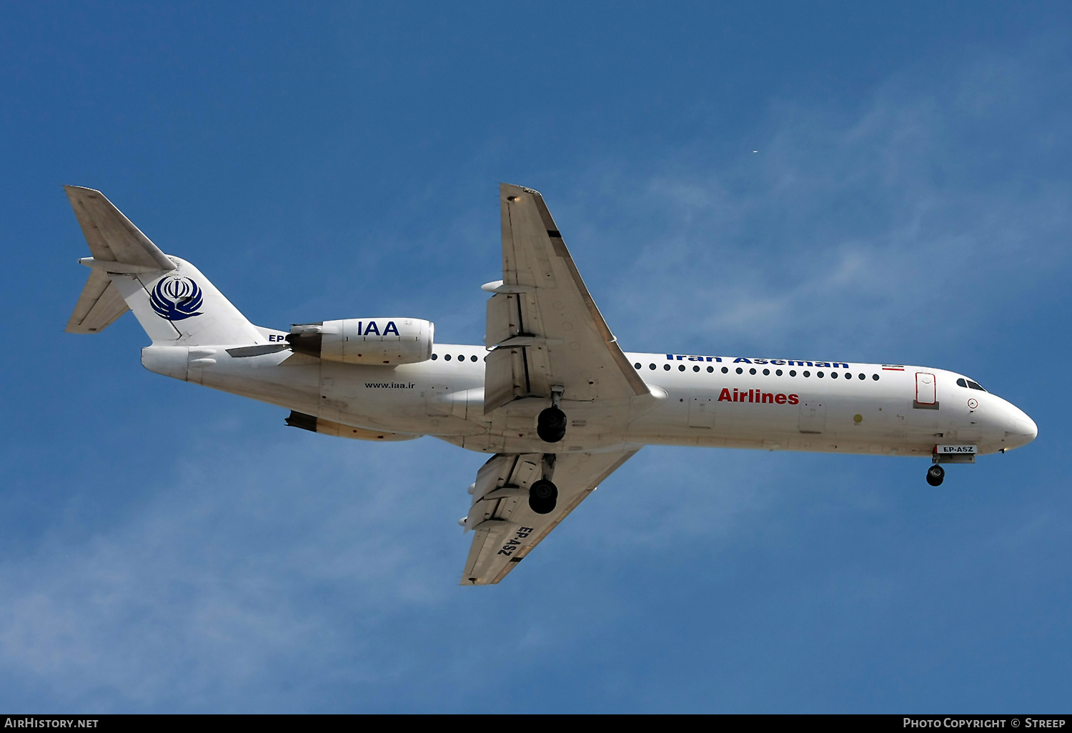 Aircraft Photo of EP-ASZ | Fokker 100 (F28-0100) | Iran Aseman Airlines | AirHistory.net #312521