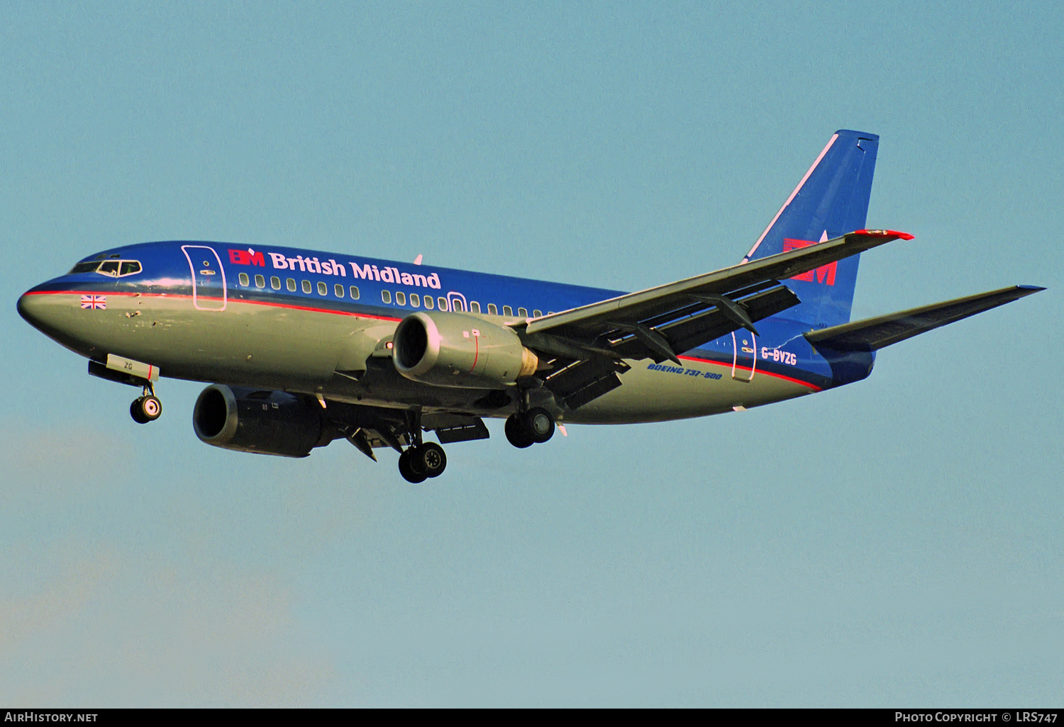 Aircraft Photo of G-BVZG | Boeing 737-5Q8 | British Midland Airways - BMA | AirHistory.net #313342