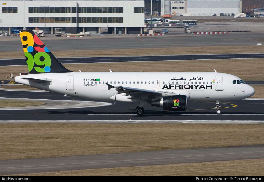 Aircraft Photo of 5A-OND | Airbus A319-111 | Afriqiyah Airways | AirHistory.net #313731