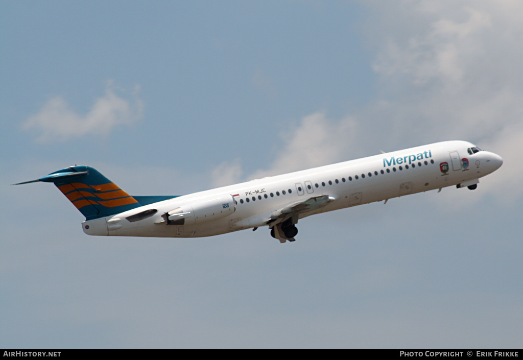 Aircraft Photo of PK-MJC | Fokker 100 (F28-0100) | Merpati Nusantara Airlines | AirHistory.net #313740