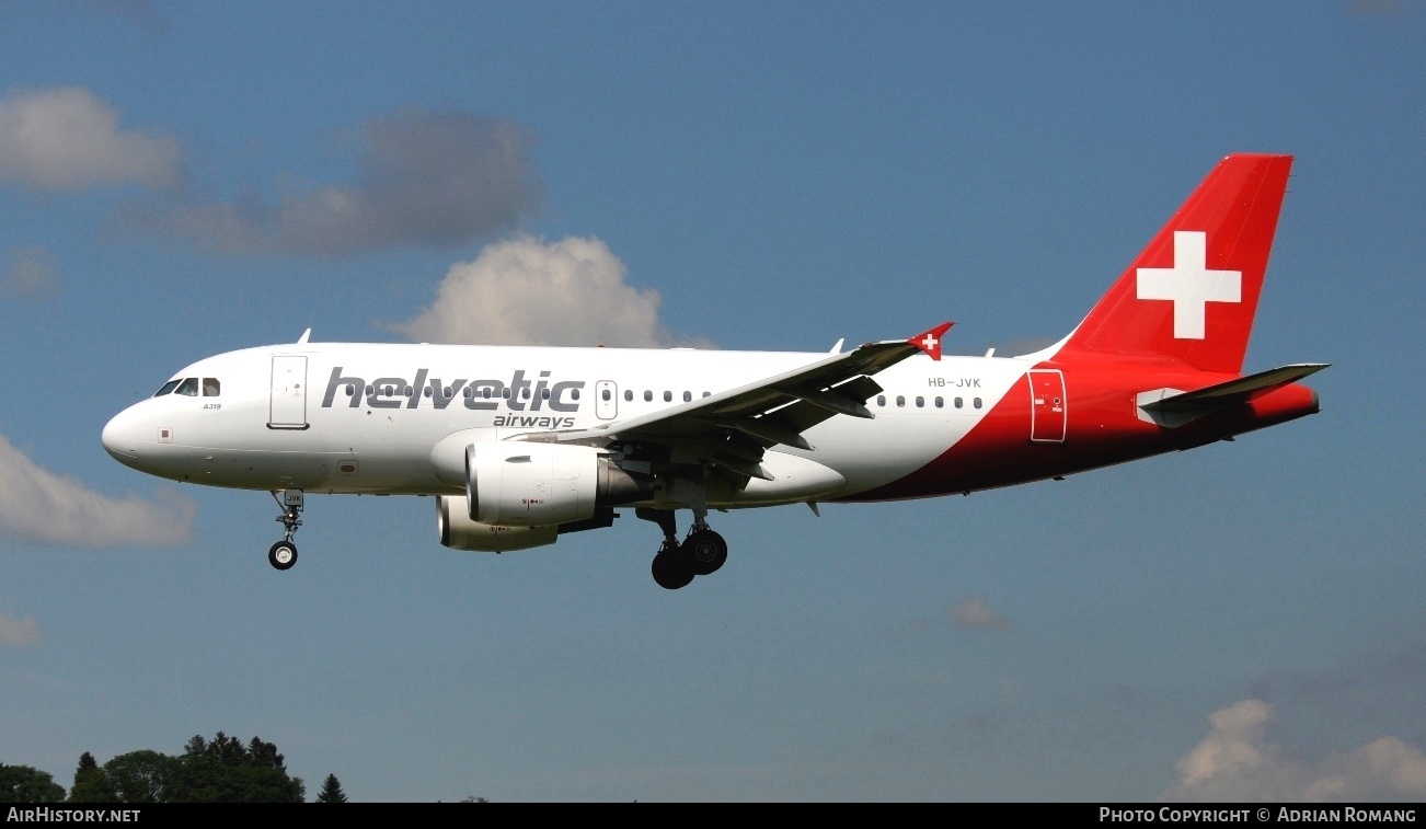 Aircraft Photo of HB-JVK | Airbus A319-112 | Helvetic Airways | AirHistory.net #313784