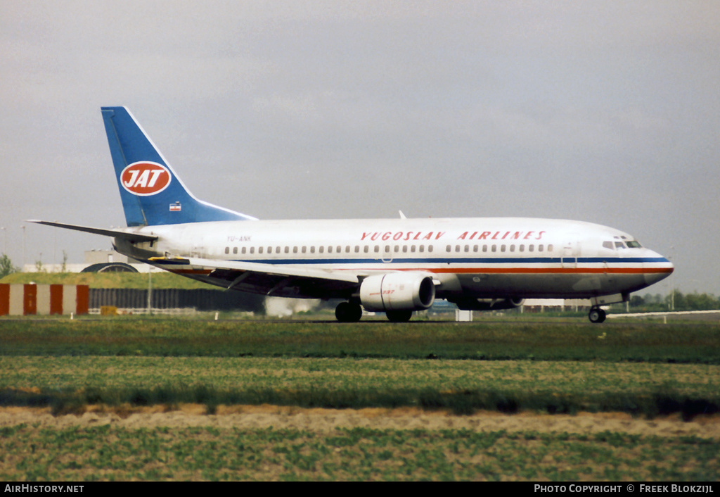 Aircraft Photo of YU-ANK | Boeing 737-3H9 | JAT Yugoslav Airlines - Jugoslovenski Aerotransport | AirHistory.net #314357