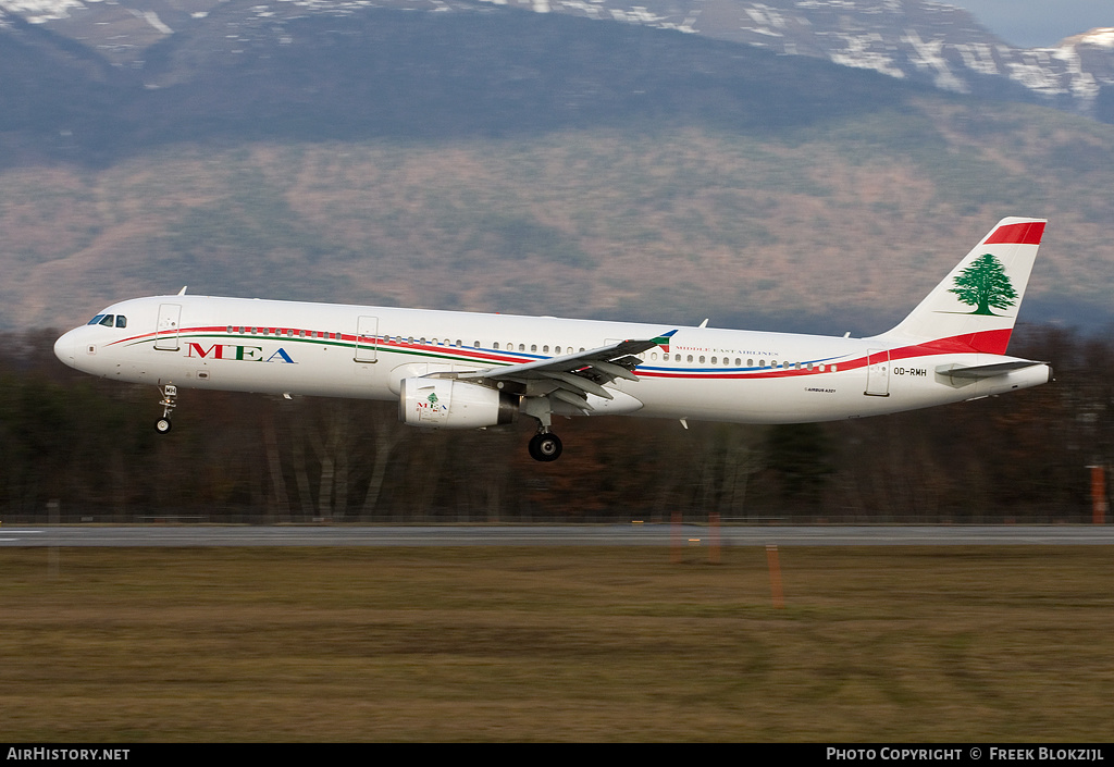 Aircraft Photo of OD-RMH | Airbus A321-231 | MEA - Middle East Airlines | AirHistory.net #314486