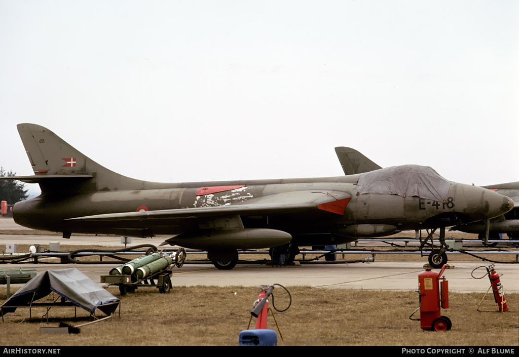 Aircraft Photo of E-418 | Hawker Hunter F51 | Denmark - Air Force | AirHistory.net #314585