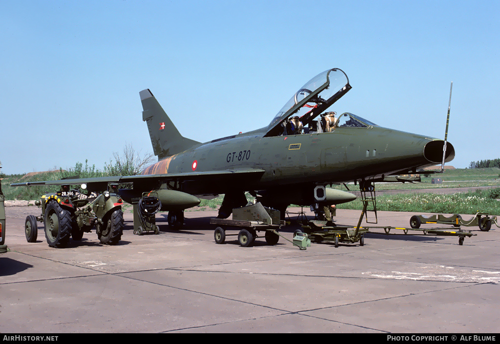 Aircraft Photo of GT-870 | North American TF-100F Super Sabre | Denmark - Air Force | AirHistory.net #314610