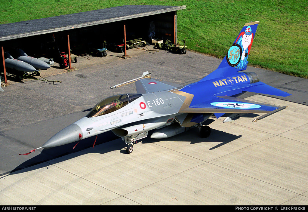 Aircraft Photo of E-180 | General Dynamics F-16A Fighting Falcon | Denmark - Air Force | AirHistory.net #314613
