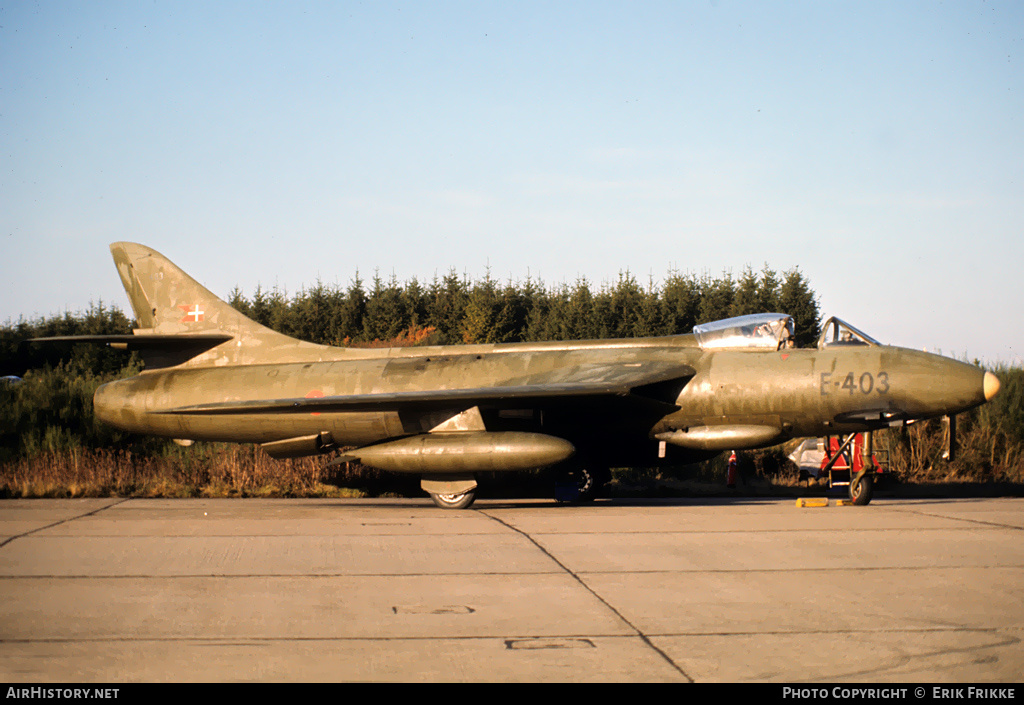 Aircraft Photo of E-403 | Hawker Hunter F51 | Denmark - Air Force | AirHistory.net #314614